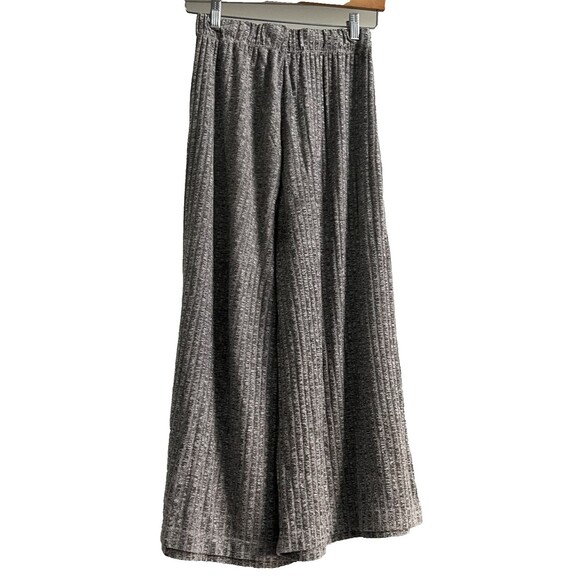 Grey Ribbed Lounge Pants Made In Italy Quiet Luxury Wide Leg Cropped Small - Picture 3 of 5